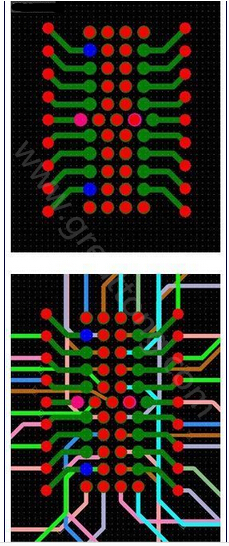焊盤內過孔用于內部，而外部引腳在0.5mm柵格上扇出-深圳宏力捷