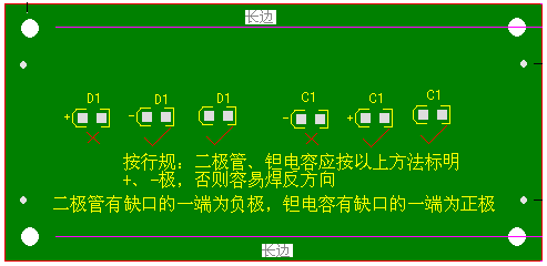 關于二極管、鉭電容的極性標注